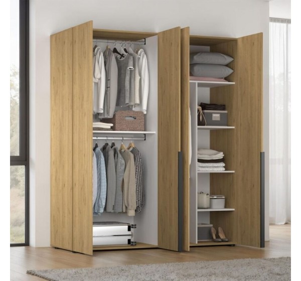 Ντουλάπα GRD-1740-FF Oryana τετράφυλλη 180x210x62cm