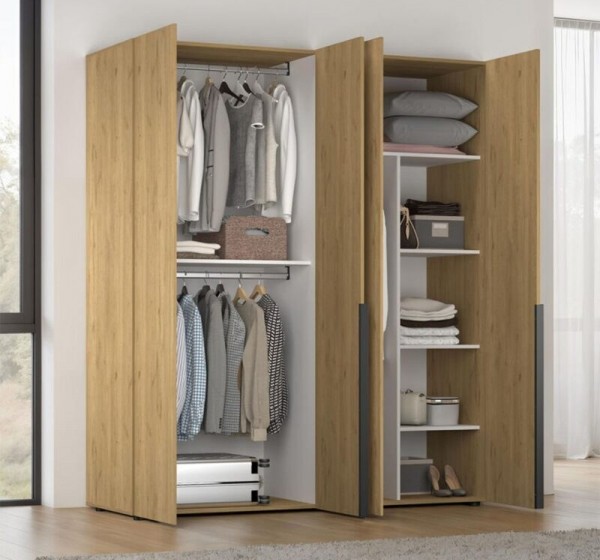 Ντουλάπα GRD-1740-FF Oryana τετράφυλλη 180x210x62cm