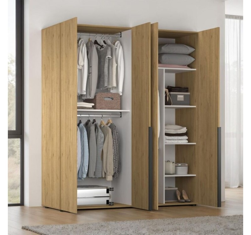 Ντουλάπα GRD-1740-FF Oryana τετράφυλλη 180x210x62cm