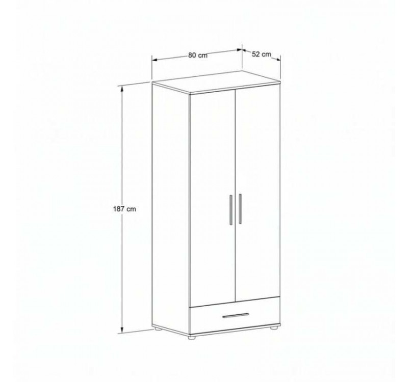 Ντουλάπα Trendline Florida Oak 80x187x52cm