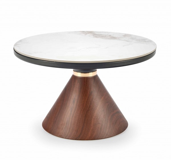 GENESIS coffee table, white marble / walnut / gold DIOMMI V-CH-GENESIS-LAW