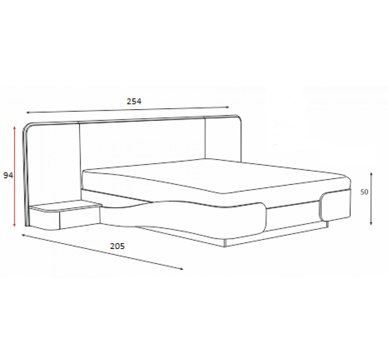 Κρεβάτι ξύλινο AURA 140x200 DIOMMI 45-727