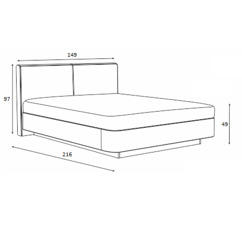 Κρεβάτι ξύλινο με δερμάτινη/ύφασμα BIANCA 140x200 DIOMMI 45-779