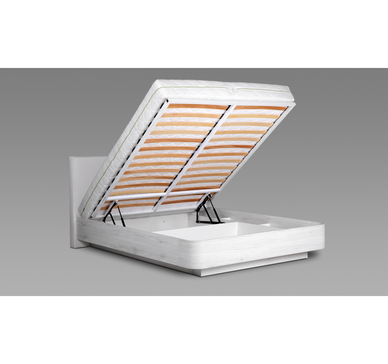 Κρεβάτι ξύλινο με δερμάτινη/ύφασμα BIANCA 140x200 DIOMMI 45-779