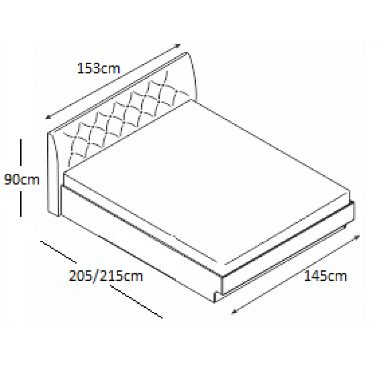 Κρεβάτι ξύλινο με δερμάτινη/ύφασμα BREEZE 140x190 DIOMMI 45-012