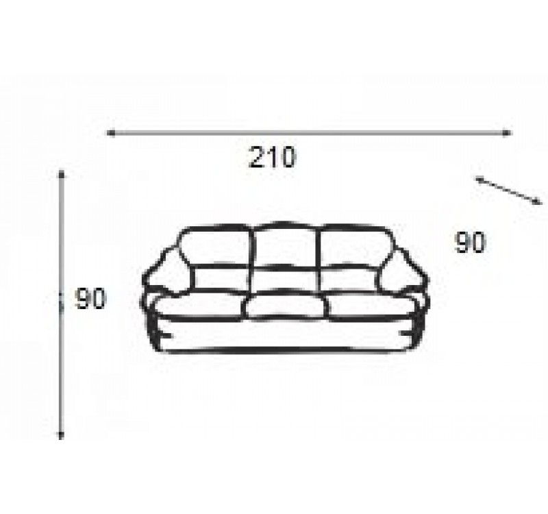 ΚΑΝΑΠΕΣ LAGUNA 3s 210x90x90 DIOMMI 43-040