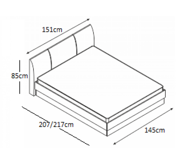 Κρεβάτι ξύλινο με δερμάτινη/ύφασμα FAVORITE 140x200 DIOMMI 45-226