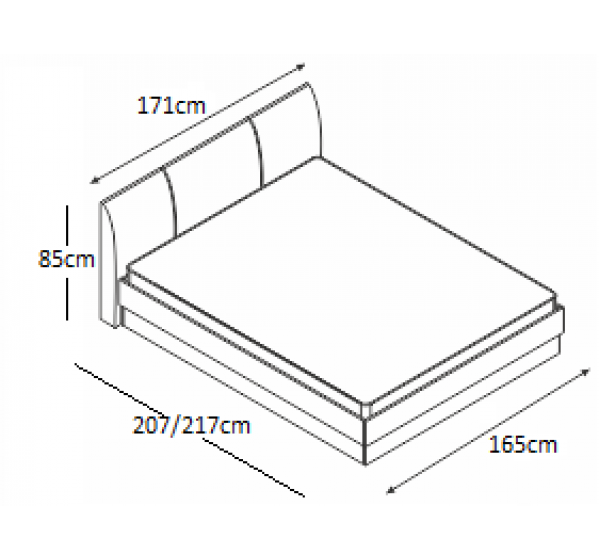 Κρεβάτι ξύλινο με δερμάτινη/ύφασμα FAVORITE 160x200 DIOMMI 45-227