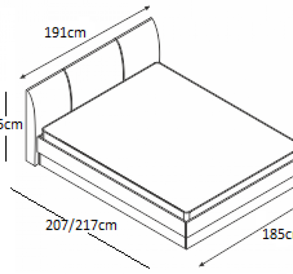 Κρεβάτι ξύλινο με δερμάτινη/ύφασμα FAVORITE 180x200 DIOMMI 45-228