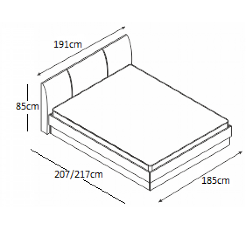 Κρεβάτι ξύλινο με δερμάτινη/ύφασμα FAVORITE 180x200 DIOMMI 45-228