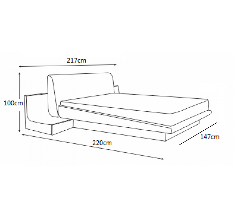 Κρεβάτι ξύλινο με δερμάτινη/ύφασμα LANS 140x200 DIOMMI 45-085