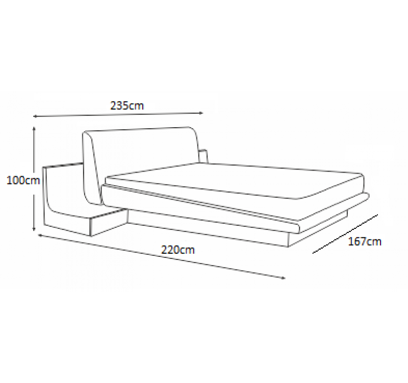 Κρεβάτι ξύλινο με δερμάτινη/ύφασμα LANS 160x200 DIOMMI 45-086