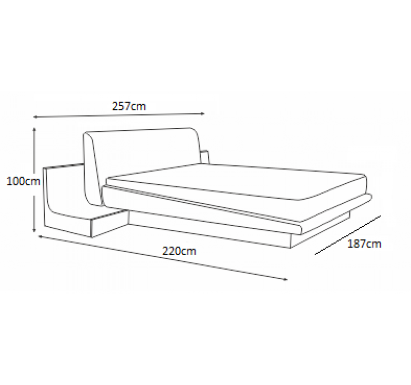 Κρεβάτι ξύλινο με δερμάτινη/ύφασμα HUANA 180x200 DIOMMI 45-090