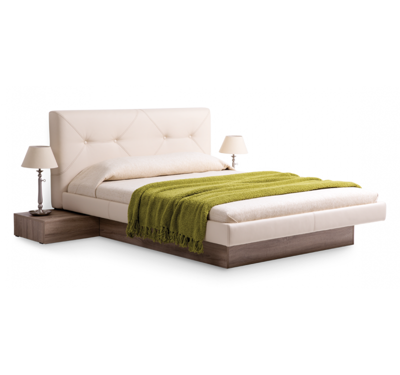 Κρεβάτι ξύλινο με δερμάτινη/ύφασμα LANS 140x200 DIOMMI 45-085