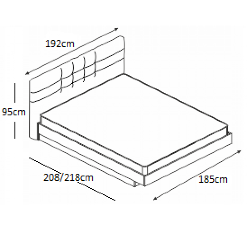 Κρεβάτι ξύλινο με δερμάτινη/ύφασμα LIMITED 180x200 DIOMMI 45-234