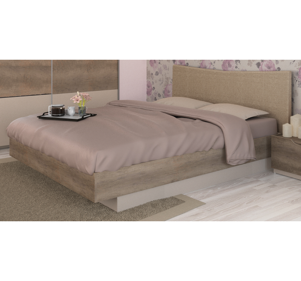 Κρεβάτι ξύλινο με δερμάτινη/ύφασμα MOKA 140x190 DIOMMI 45-121