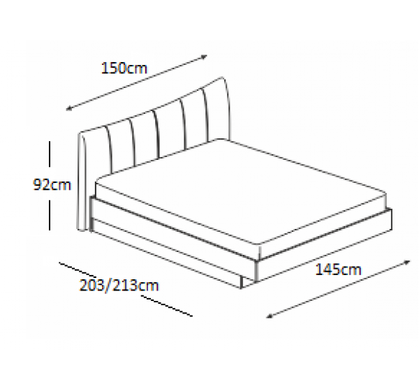 Κρεβάτι ξύλινο με δερμάτινη/ύφασμα MOKA 140x190 DIOMMI 45-121