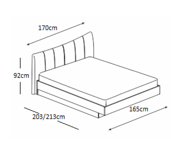 Κρεβάτι ξύλινο με δερμάτινη/ύφασμα MOKA 160x200 DIOMMI 45-215