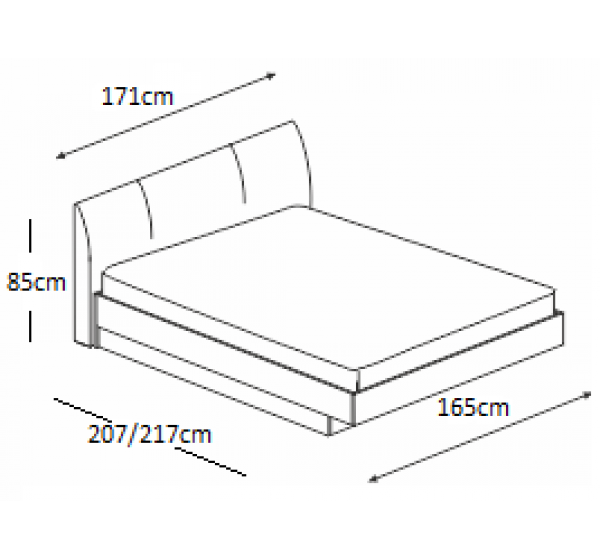 Κρεβάτι ξύλινο με δερμάτινη/ύφασμα PENELOPE 160x200 DIOMMI 45-299