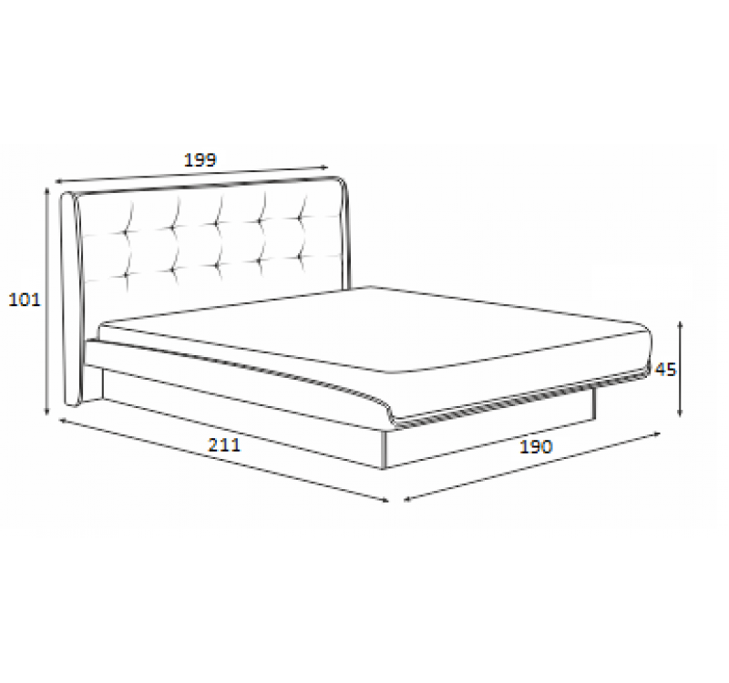 Κρεβάτι ξύλινο με δερμάτινη/ύφασμα RAFFAELLO 180x200 DIOMMI 45-813