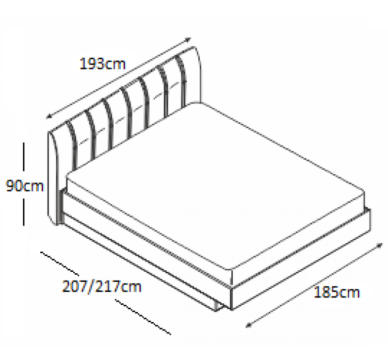 Κρεβάτι ξύλινο με δερμάτινη/ύφασμα ROXAN 180x200 DIOMMI 45-203