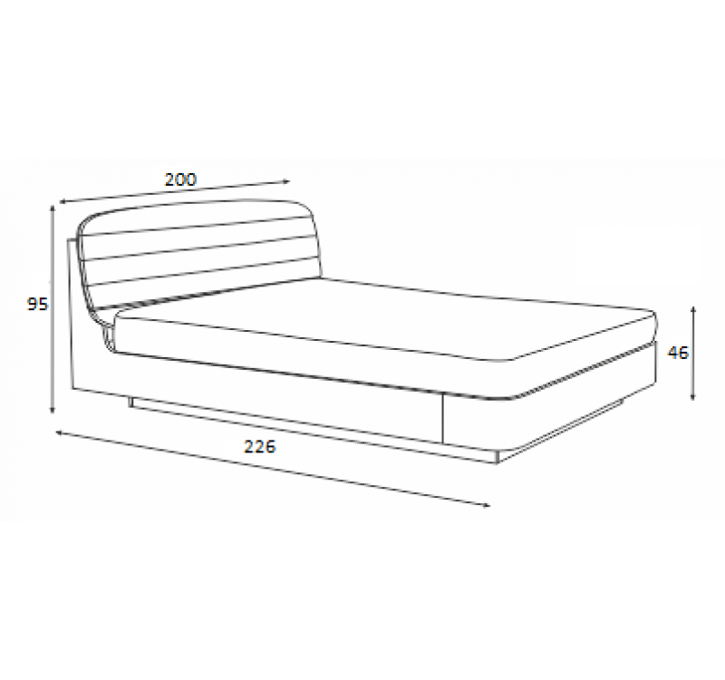 Κρεβάτι ξύλινο με δερμάτινη/ύφασμα S01 180x200 DIOMMI 45-738