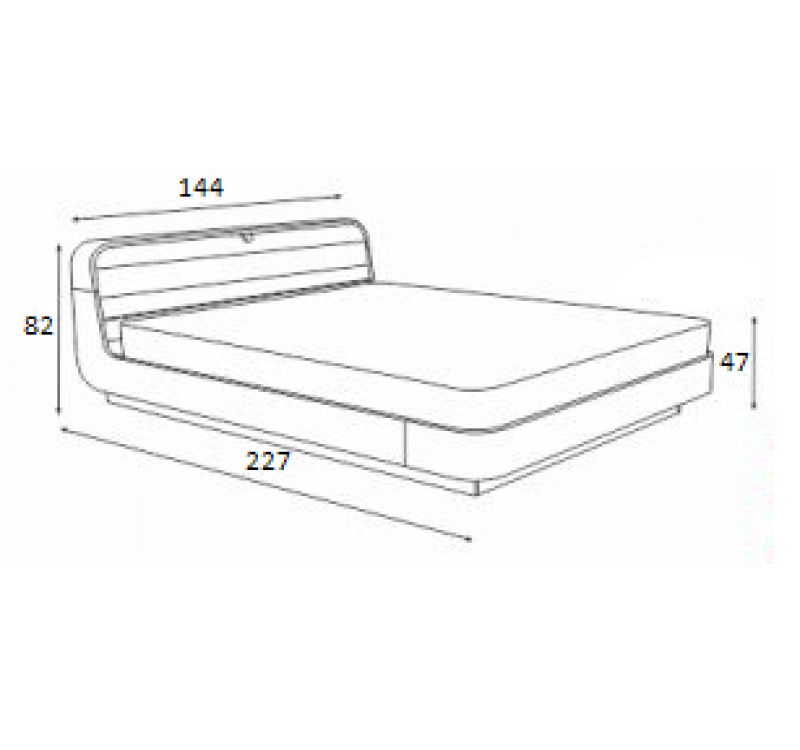 Κρεβάτι ξύλινο με δερμάτινη/ύφασμα SO2 140x200 DIOMMI 45-747