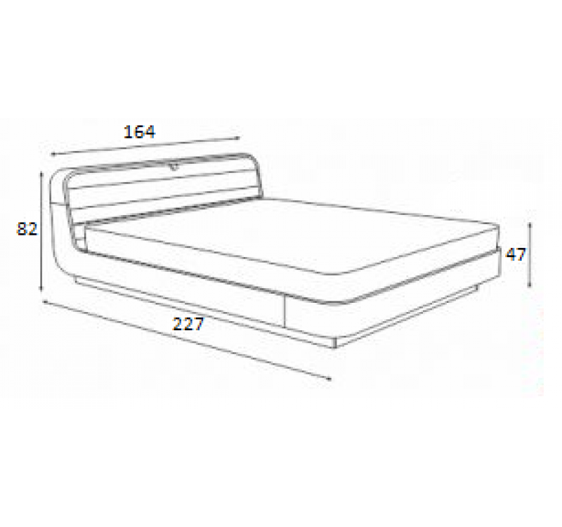 Κρεβάτι ξύλινο με δερμάτινη/ύφασμα S02 160x200 DIOMMI 45-748