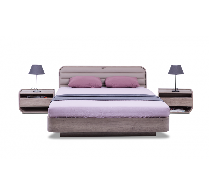 Κρεβάτι ξύλινο με δερμάτινη/ύφασμα SO2 140x200 DIOMMI 45-747