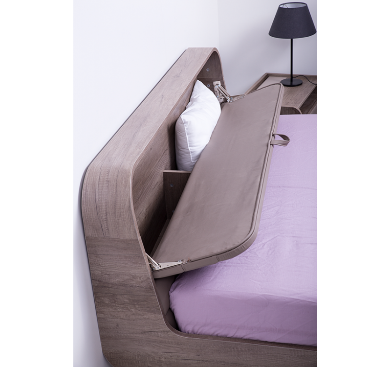 Κρεβάτι ξύλινο με δερμάτινη/ύφασμα SO2 140x200 DIOMMI 45-747