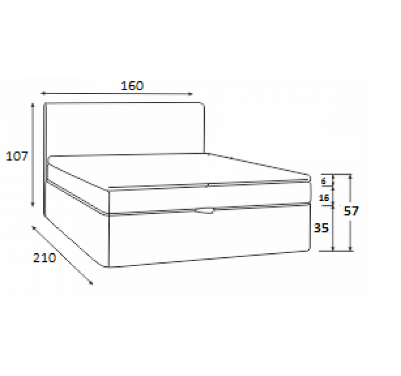 Κρεβάτι επενδυμένο STOCKHOLM 160x200 DIOMMI 45-853