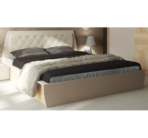 Κρεβάτι ξύλινο με δερμάτινη/ύφασμα TAIS 140x200 DIOMMI 45-243