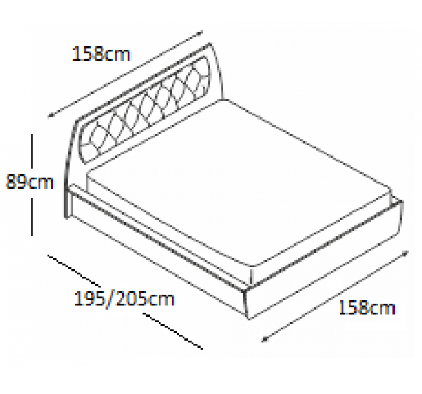 Κρεβάτι ξύλινο με δερμάτινη/ύφασμα TAIS 140x200 DIOMMI 45-243