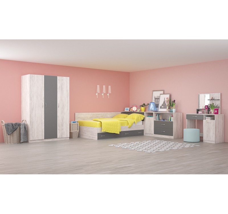 Σετ κρεβατοκάμαρας Andrea με μπουντουάρ 120x190 DIOMMI 33-074