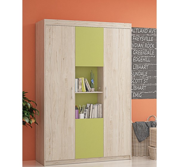 Τρίφυλλη ντουλάπα ANDY 127x43x200 DIOMMI 31-004
