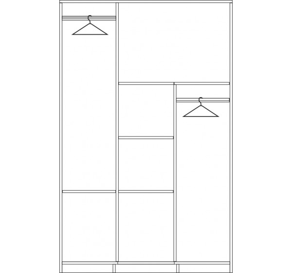 Τρίφυλλη ντουλάπα ANDY 127x43x200 DIOMMI 31-004