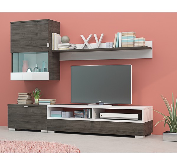 Σύνθετο σαλονιού Lucia  new creamona/white gloss 175x39x190 DIOMMI 31-083