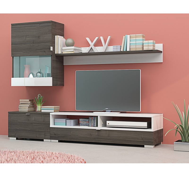 Σύνθετο σαλονιού Lucia  new creamona/white gloss 175x39x190 DIOMMI 31-083