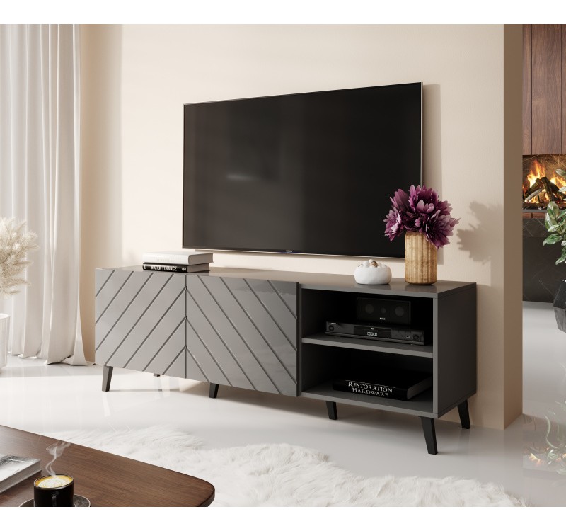 TV stand 150 ABETO mat grey/ gloss grey DIOMMI CAMA-ABETO-RTV-150-GRA/GRA