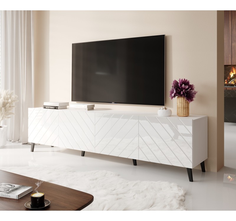 TV stand 200 ABETO mat white/ gloss white DIOMMI CAMA-ABETO-RTV-200-BI/BI