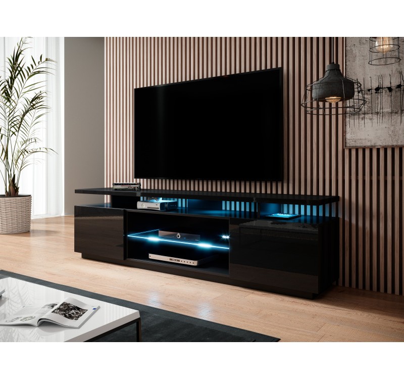 RTV stand EVA black gloss/ black gloss DIOMMI CAMA-EVA-RTV-CZP/CZP