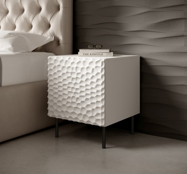 HOLE bed cabinet white mat/ white mat DIOMMI CAMA-HOLE-SZAFKI-NOCNE-BI/BI