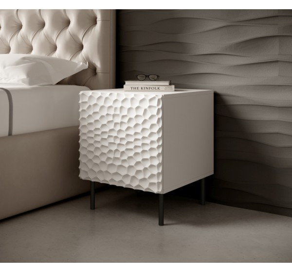 HOLE bed cabinet white mat/ white mat DIOMMI CAMA-HOLE-SZAFKI-NOCNE-BI/BI