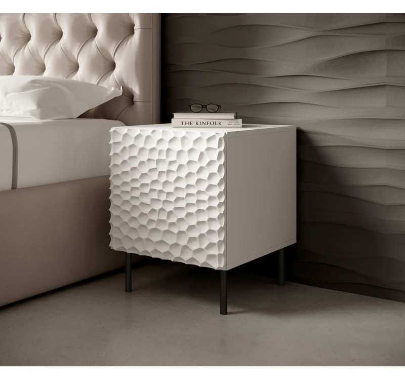 HOLE bed cabinet white mat/ white mat DIOMMI CAMA-HOLE-SZAFKI-NOCNE-BI/BI