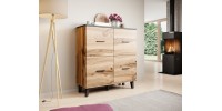 Chest of drawers LOTTA 110 (4D) woatan oak/black DIOMMI CAMA-LOTTA-KOMODA-110-4D-DWO/CZ