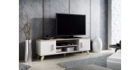 TV stand LOTTA 160 2D2K dimond white/lsonoma oak DIOMMI CAMA-LOTTA-RTV-160-2D2K-BI/DSO