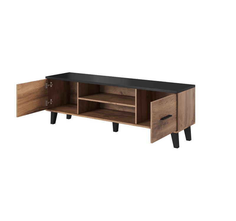 TV stand LOTTA 160 2D2K wonat oak/black DIOMMI CAMA-LOTTA-RTV-160-2D2K-DWO/CZ