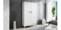 Waredrobe LOTTA  dimond white/lsonoma oak DIOMMI CAMA-LOTTA-SZAFA-2D2S-BI/DSO