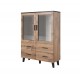 Cabinet LOTTA 120 2DSZ4S wotan oak/ black DIOMMI CAMA-LOTTA-WITRYNA-120-2D4S-DWO/CZ