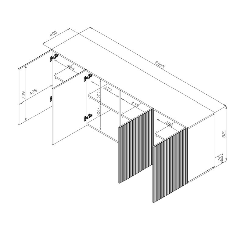 PAFOS chest of drawers 200 4D DIOMMI CAMA-PAFOS-KOM-200-BI/BI